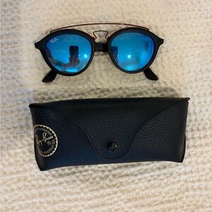 Ray-Ban Sunglasses with Black Frame and Blue Lenses RB4257